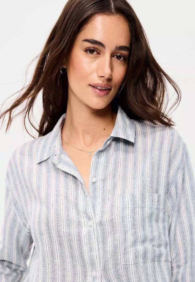 old navy dress shirts Buy Linen-Blend Loose Button-Down Shirt 2026 Online Color:Custom Color(Add Your Color On ”Order special instructions“） Navy blue women’s blouse navy dress shirt with tie American Soft Linen Men's LUXURY FASHION