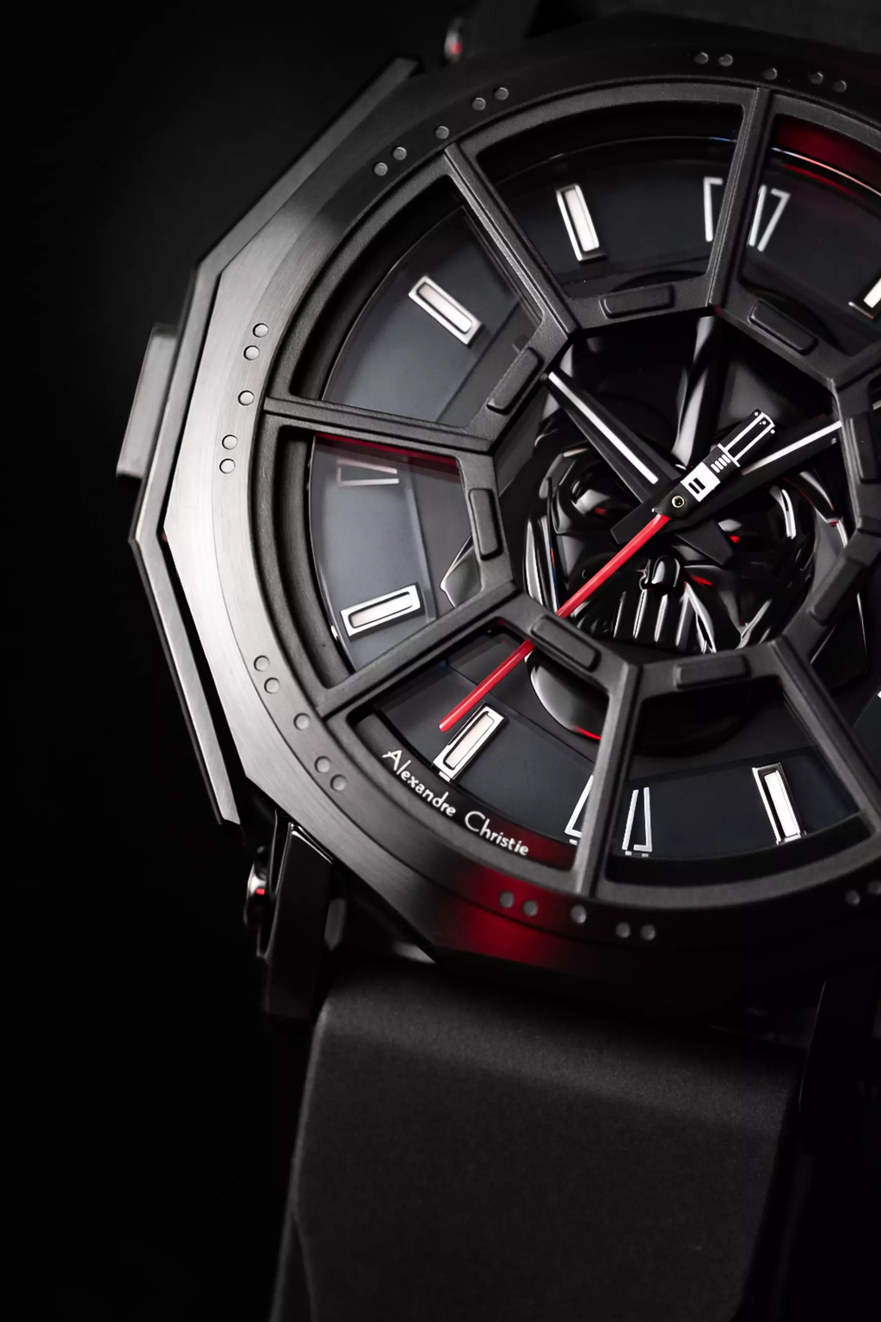 Jam Tangan Pria Alexandre Christie X Star Wars AC 9205 MH RDV-1 Darth Vader Edition Black Rubber Limited Edition