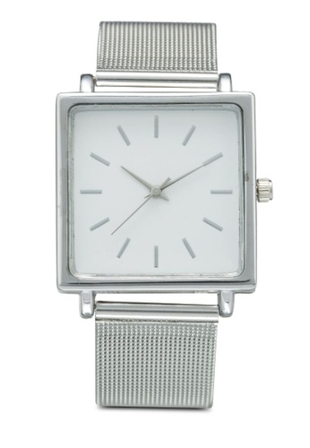 NUVEAU silver Square Face White/Mesh Strap Watch F6A23ACD3A3EC2GS_1