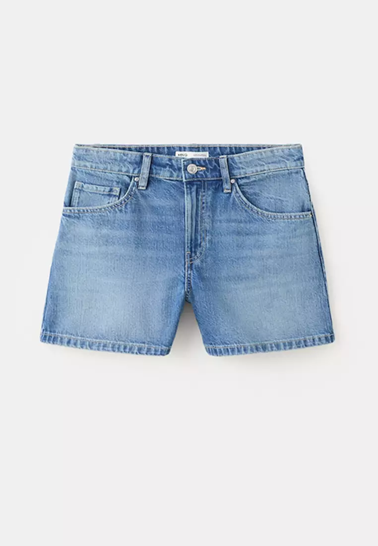 Straight Mid-Rise Denim Shorts