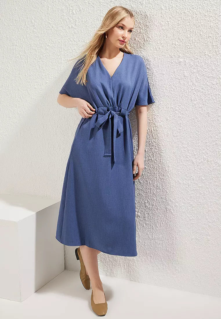 Tie Detail Midi Dress