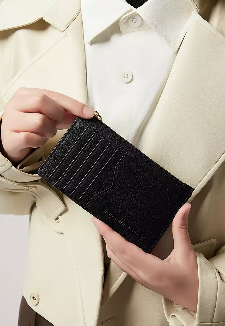 Amilie 卡包 真皮环扣小号拉链卡包 10+卡位-黑色