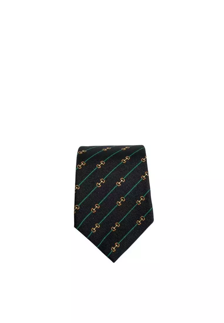 Horsebit Silk Jacquard Tie