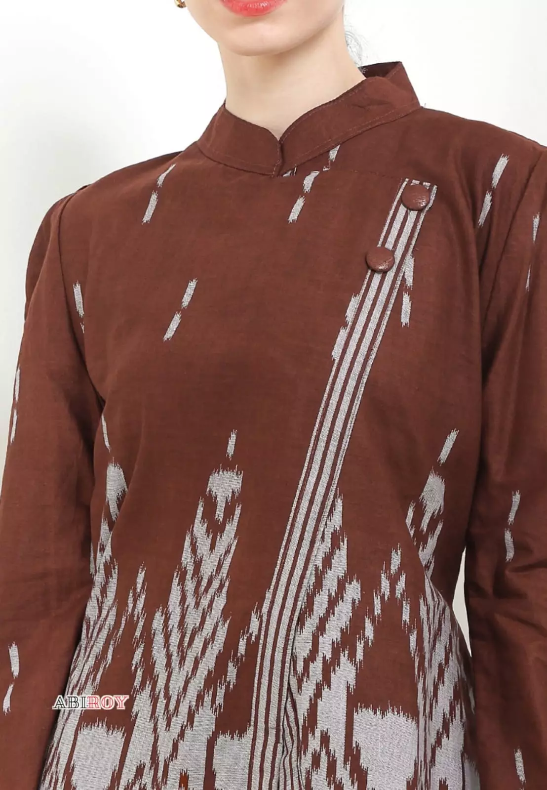 Blouse Batik Davirangga Terakota Premium Slimfit Elegant NLN