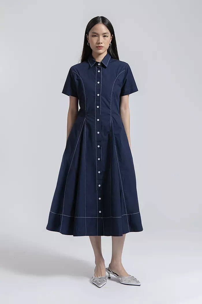 COTTONINK - Dress Wanita Navy Peral #FallWinter2025