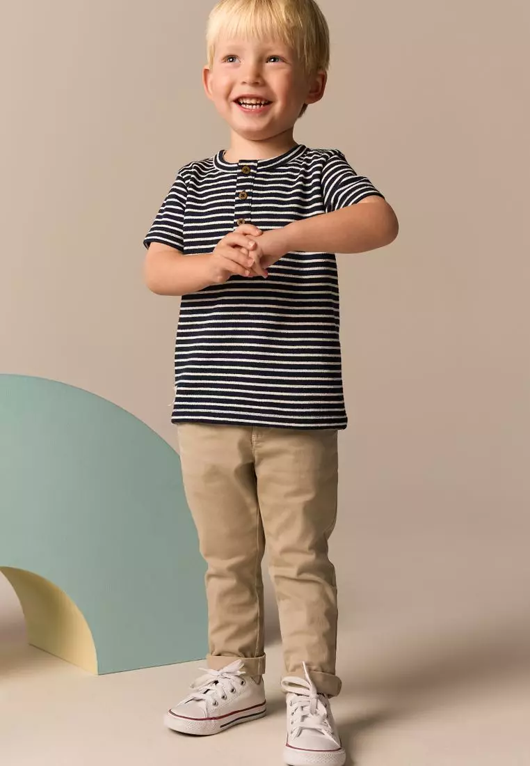 Short Sleeve Henley Neck T-Shirt