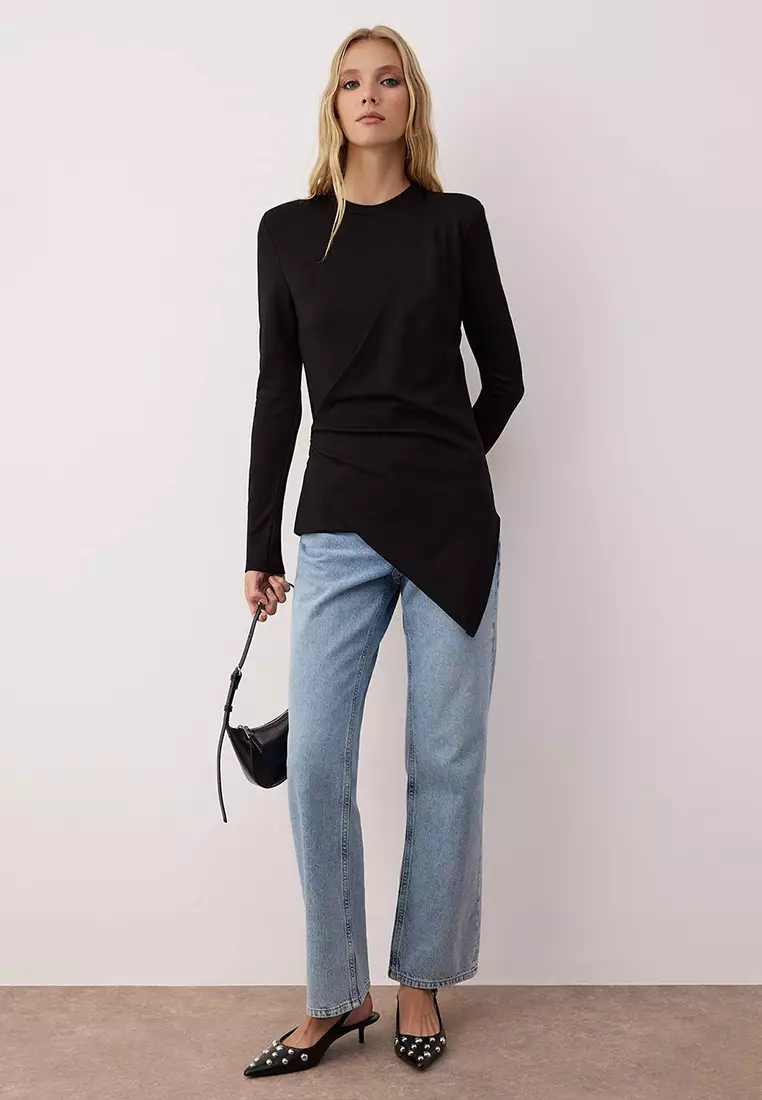 Asymmetrical Hem Knitted Tunic