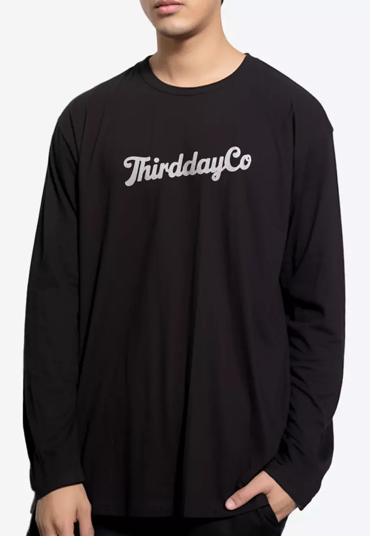 MTV20 kaos lengan panjang premium instacool "thirddayco serif" hitam