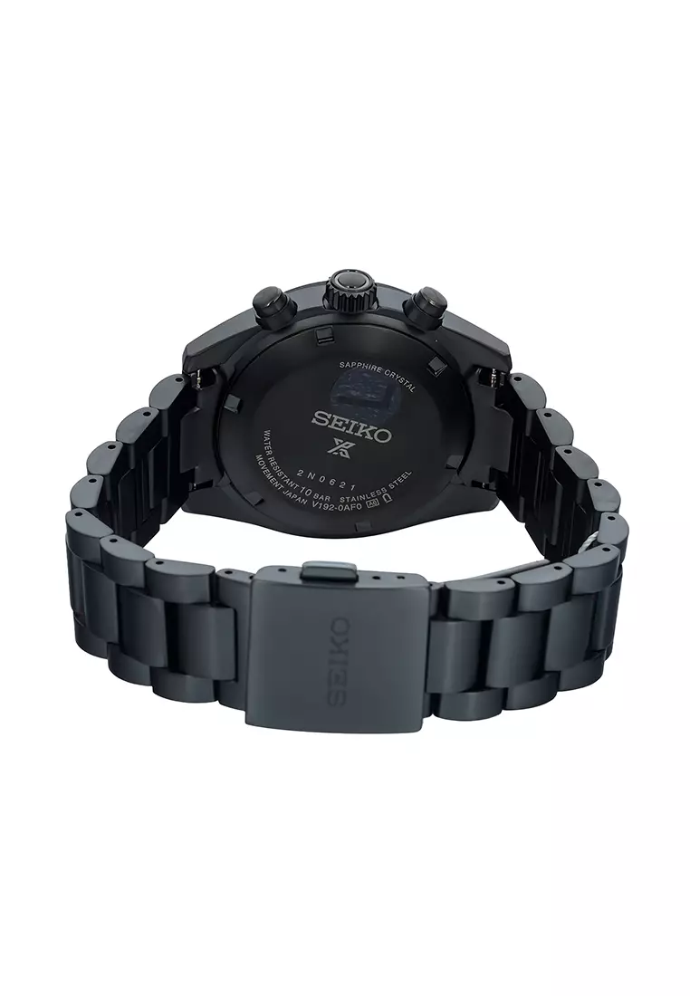 Seiko Prospex SSC917P1 Black Series Night Vision Speedtimer Solar Chronograph - Jam Tangan Analog Pria - All Stainless Steel
