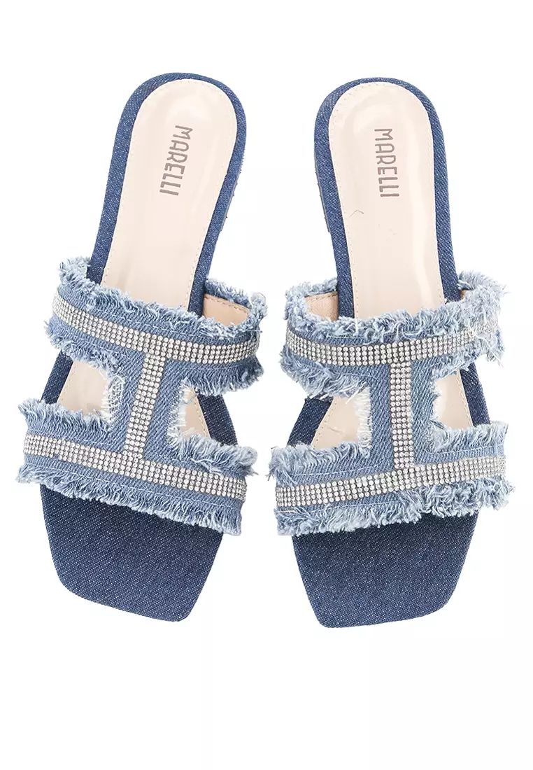 Siera Sandal wanita Flat Teplek  - Light Blue