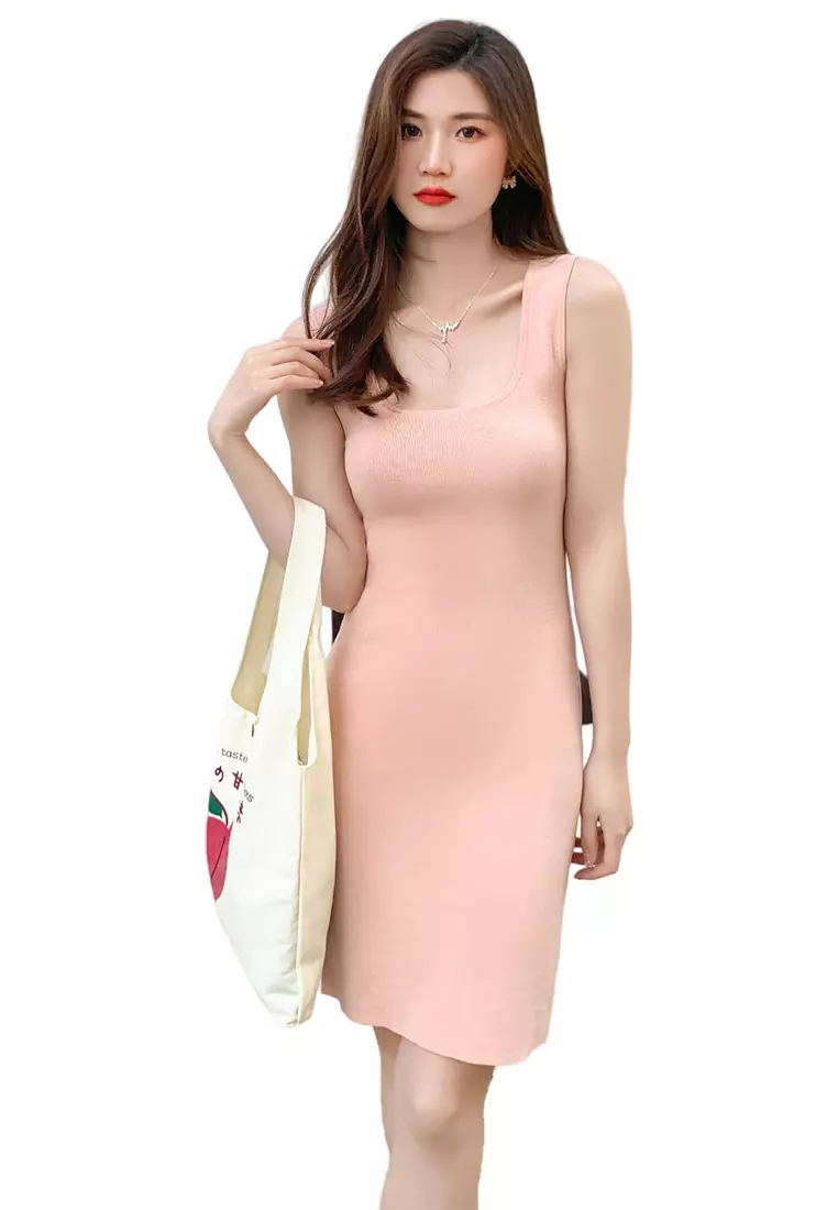 Buy Lara Summer slimming ice silk knitted bottoming dress in 2024 Online