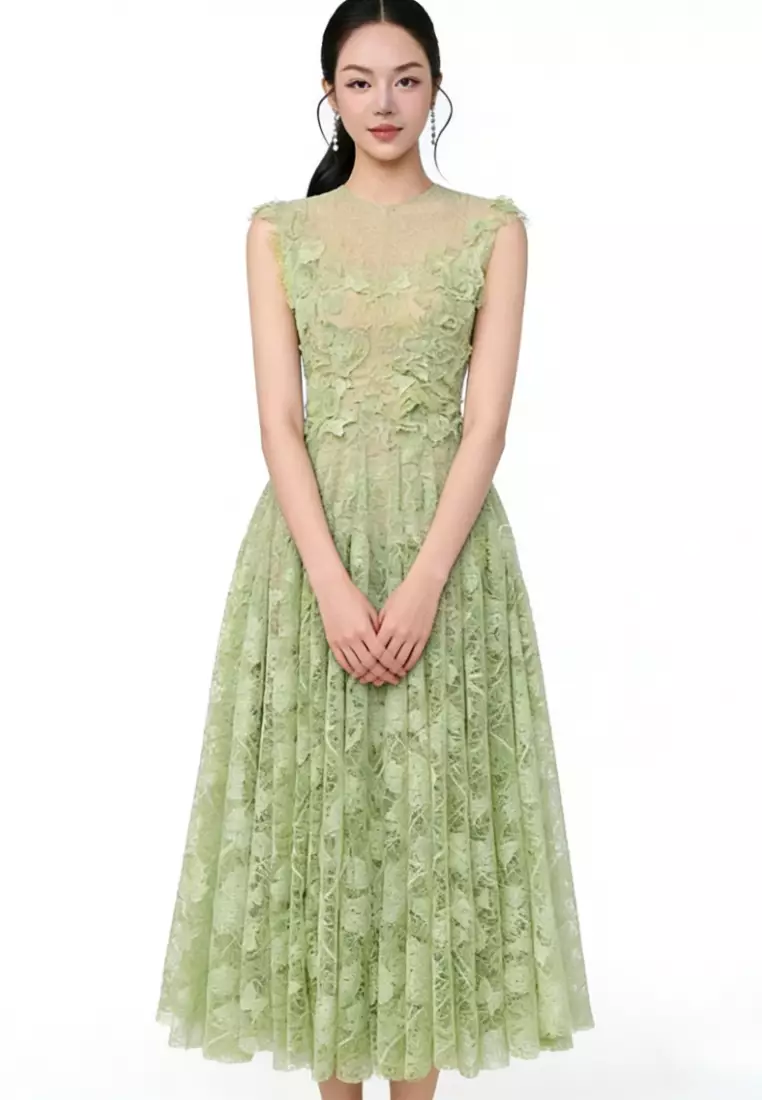 Lace Floral Maxi Dress CA26040210GR