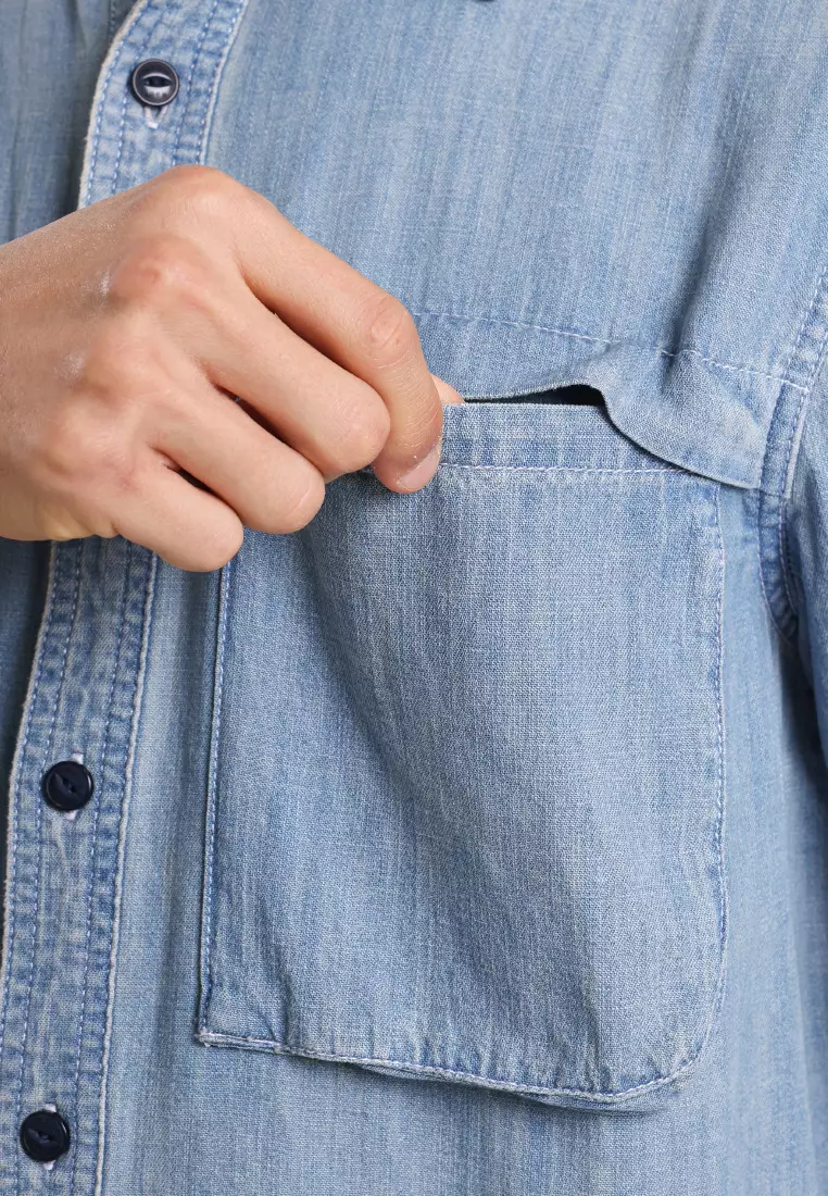 Used 1968 - Marcel Kemeja Lengan Panjang Pria Warna Light Stone