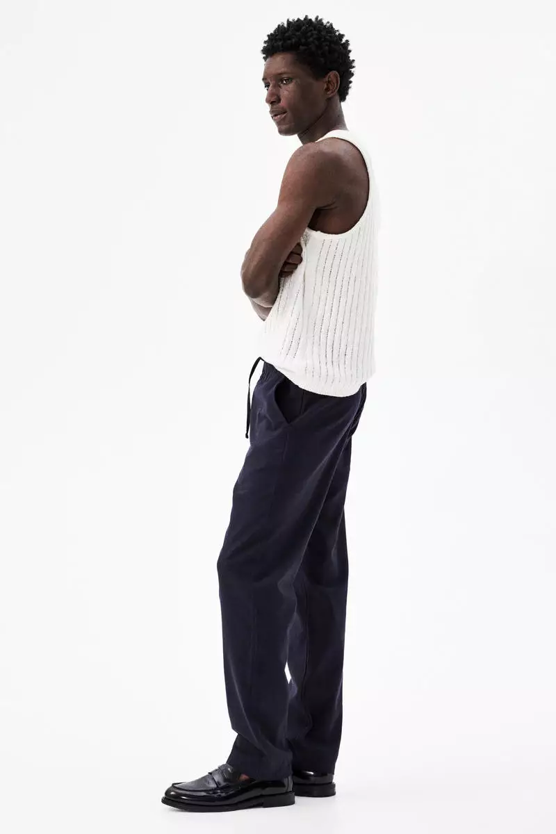 Regular Fit Linen-blend trousers