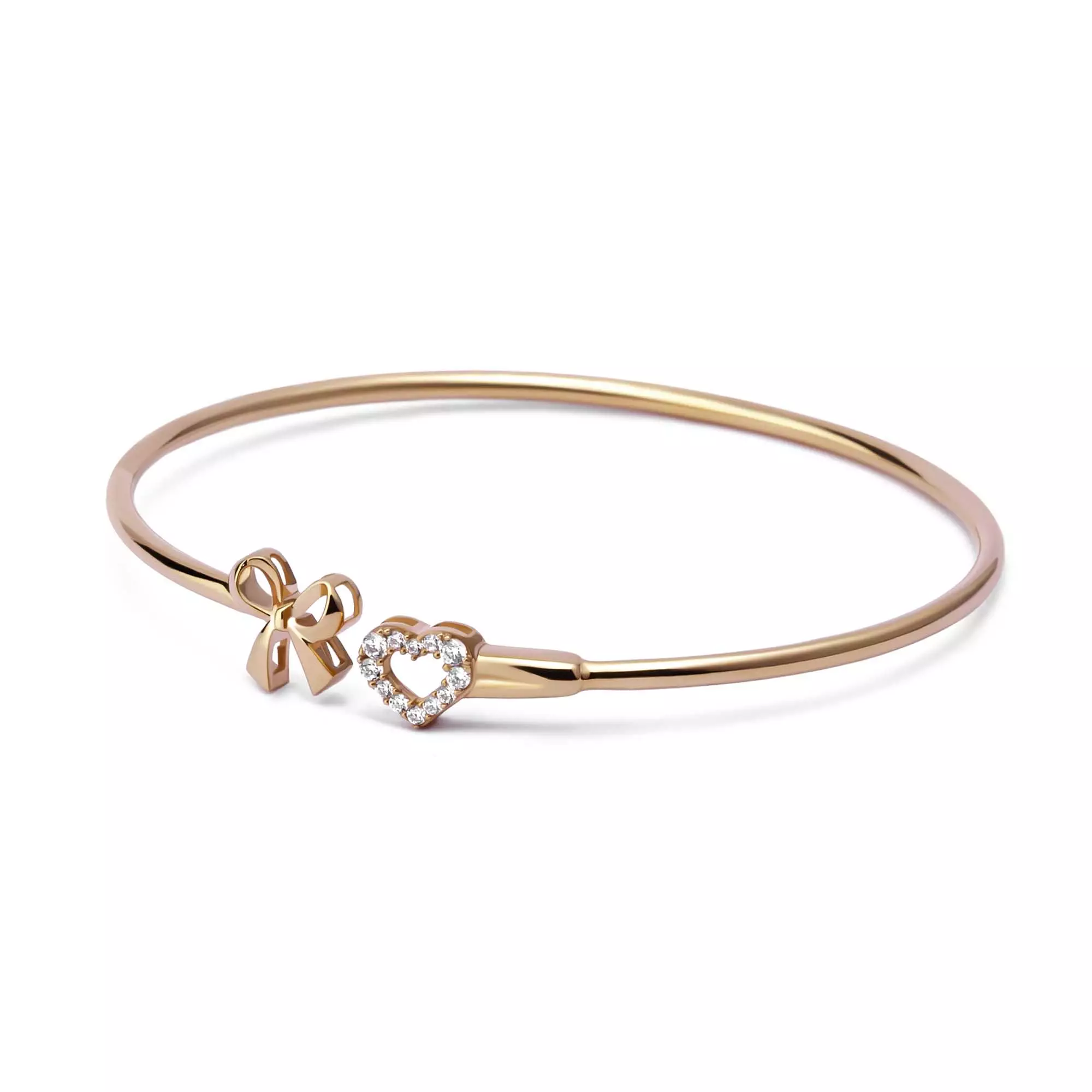 Gelang Emas 7k - Ribbon Love Gold Bangle - Lumina Collection - Juene Jewelry