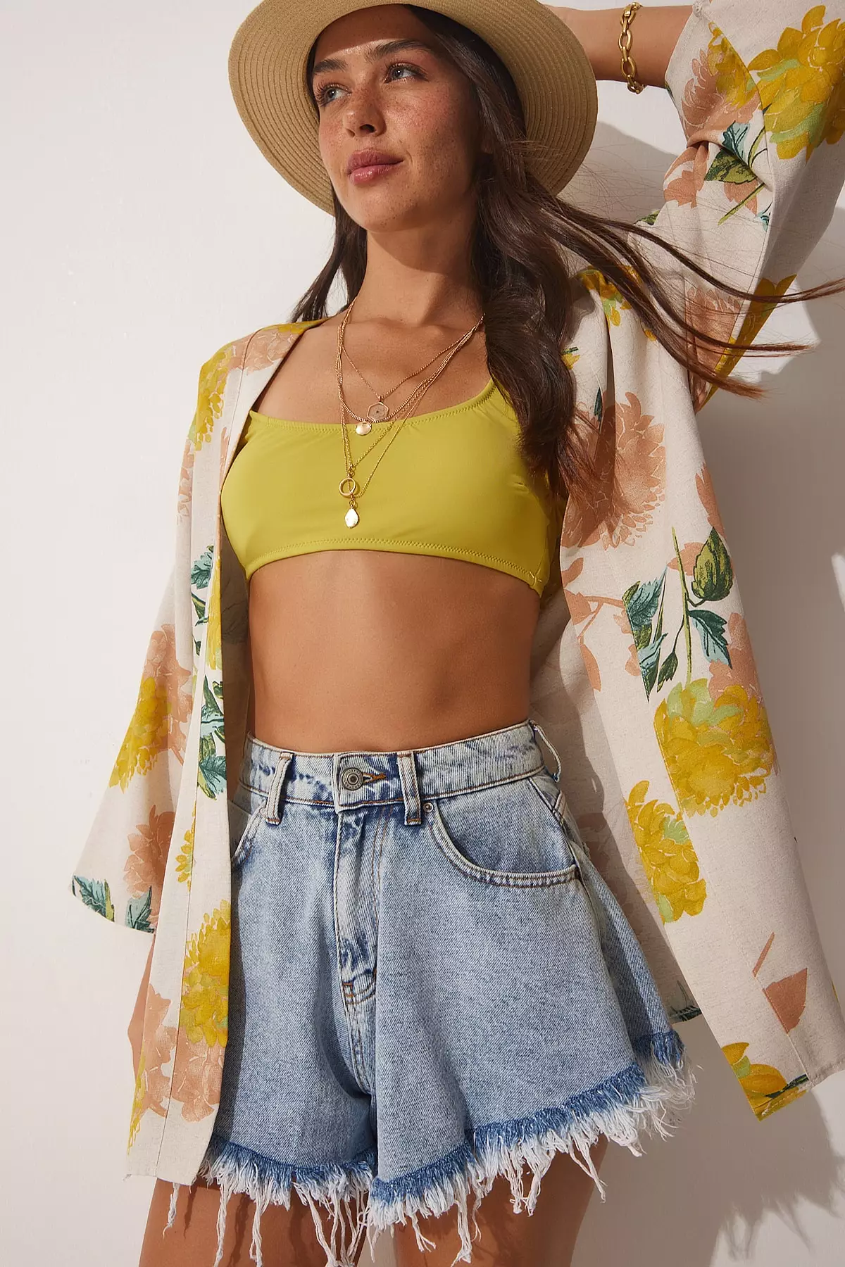 Patterned Beach Kimono Cardigan