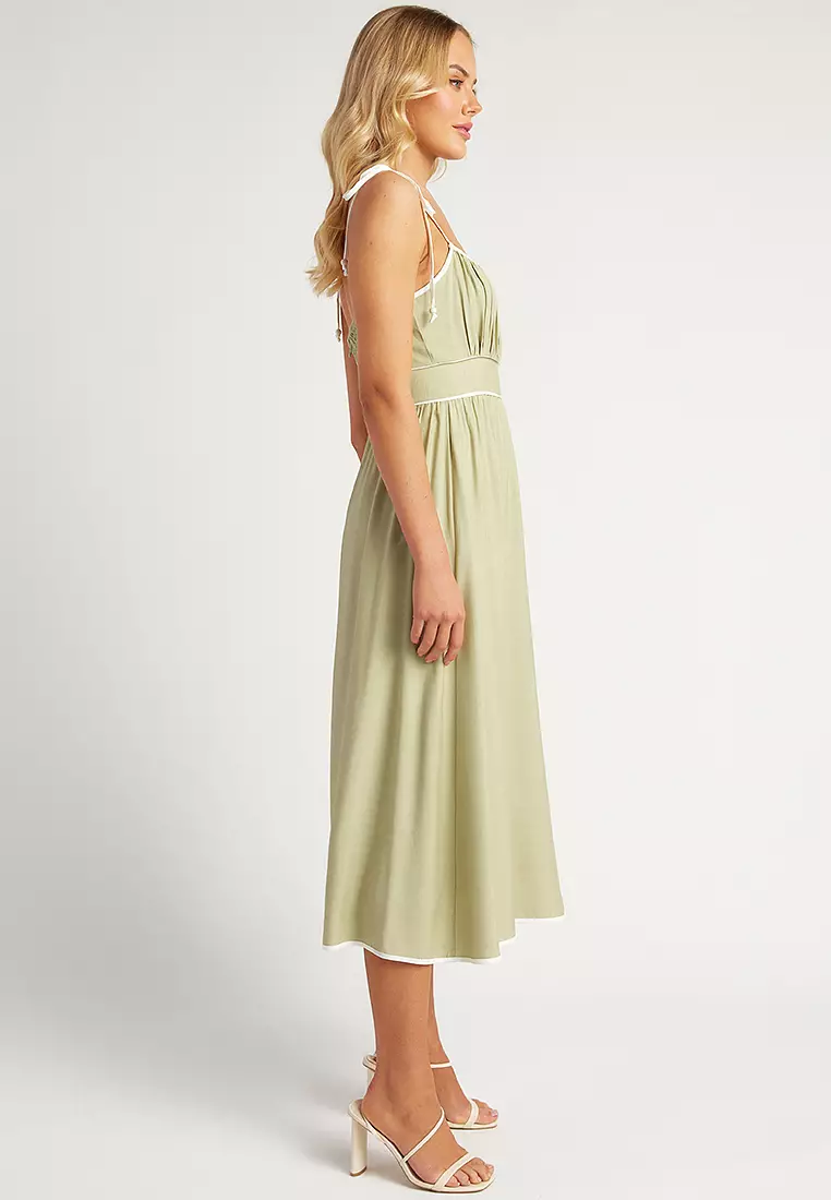 Shirred Detail Long Dress