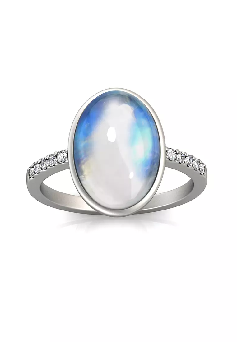 White gold moonstone on sale rings