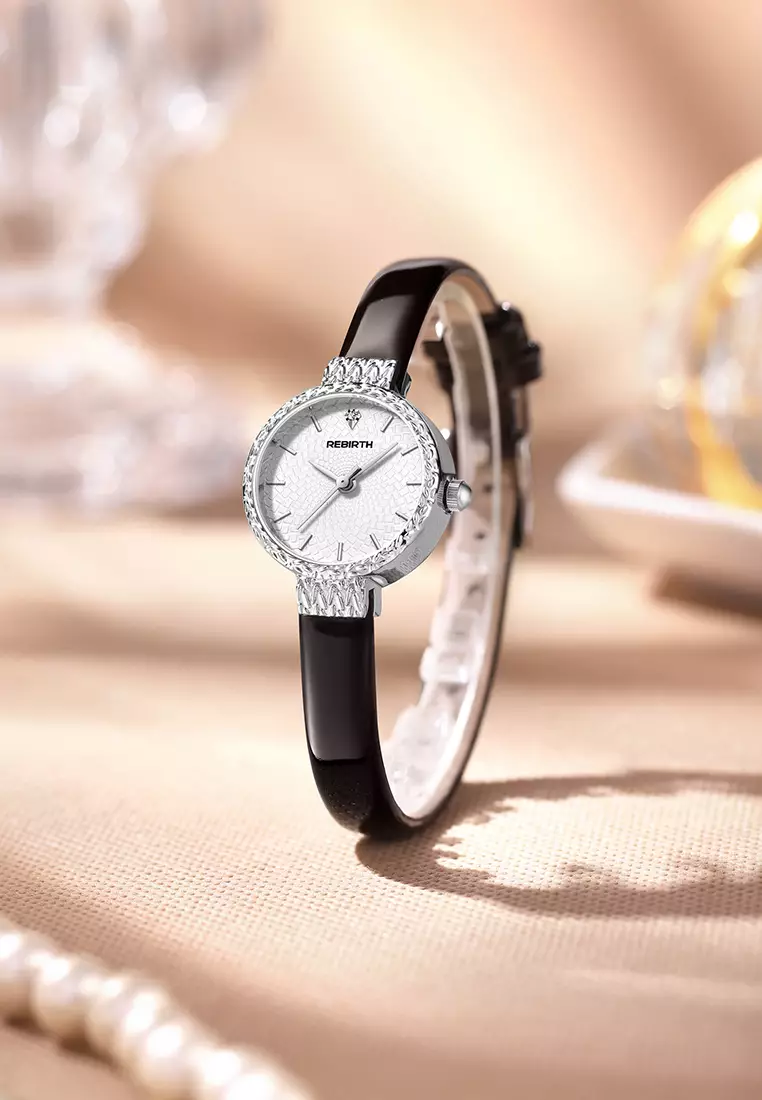 Jam Tangan Wanita Korea Original Anti Air Kuarsa Tali Kulit Jam Wanita Kecil Jam Tangan Cewek silverwhite