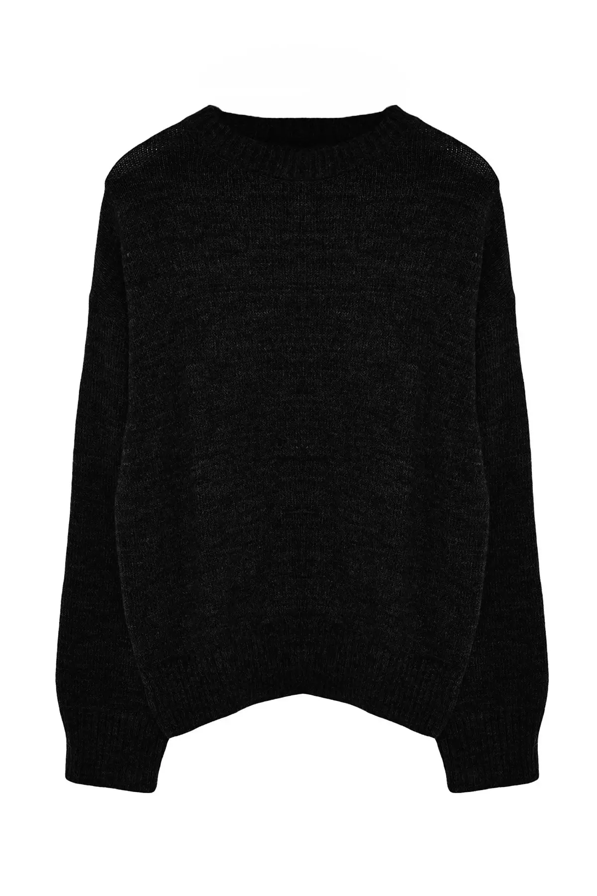 Black Wide Pattern Crew Neck Knitwear Sweater TWOAW25KZ00168