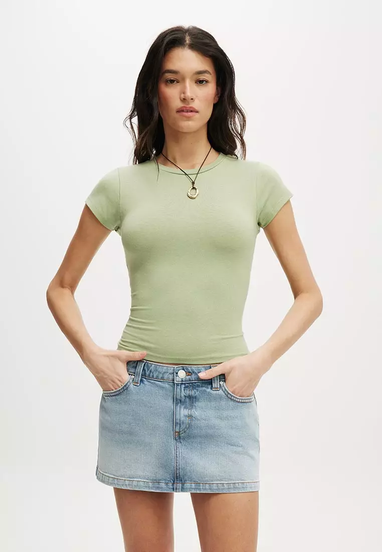 Micro Low Denim Skirt