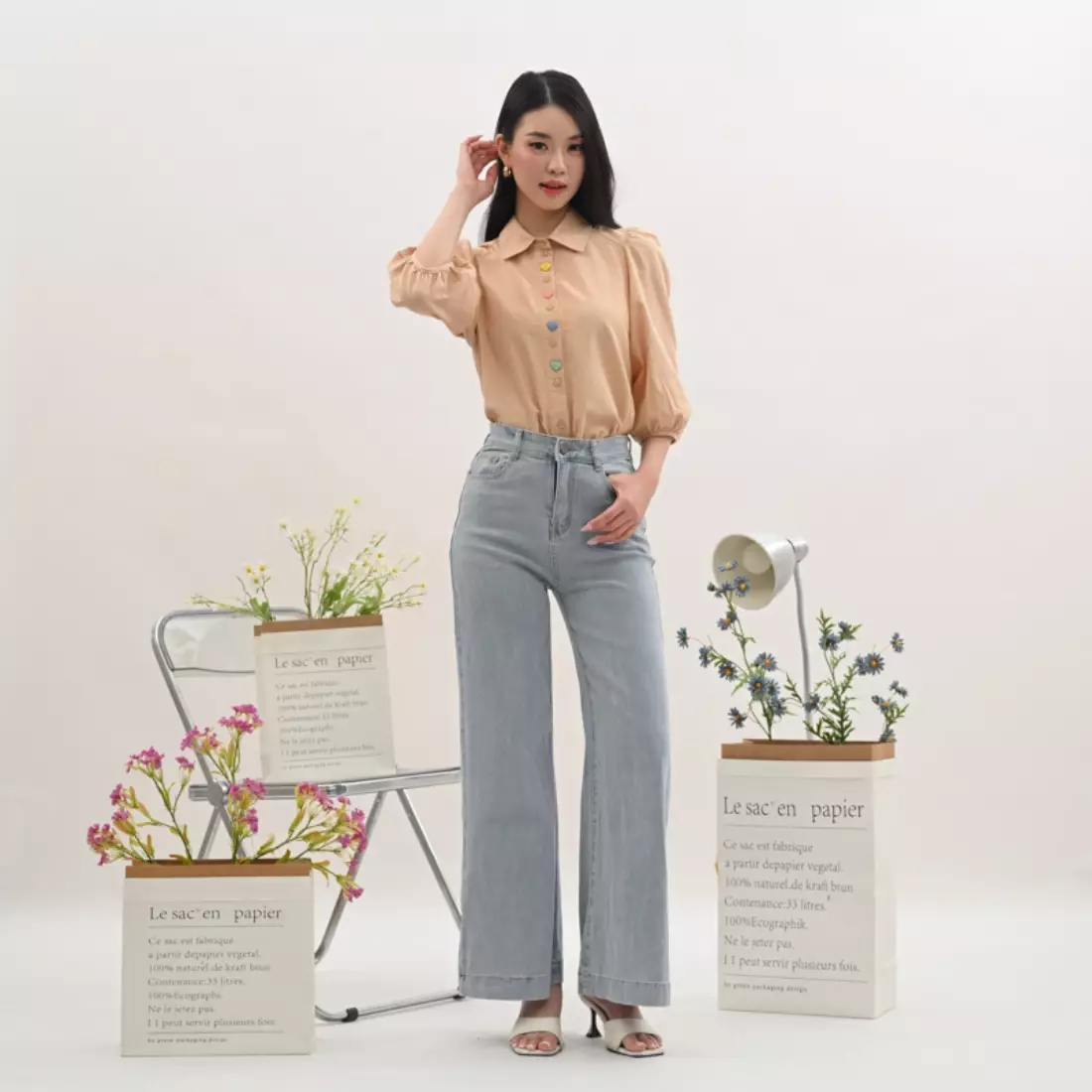 Liz Flare Jeans Highwaist in Light Blue