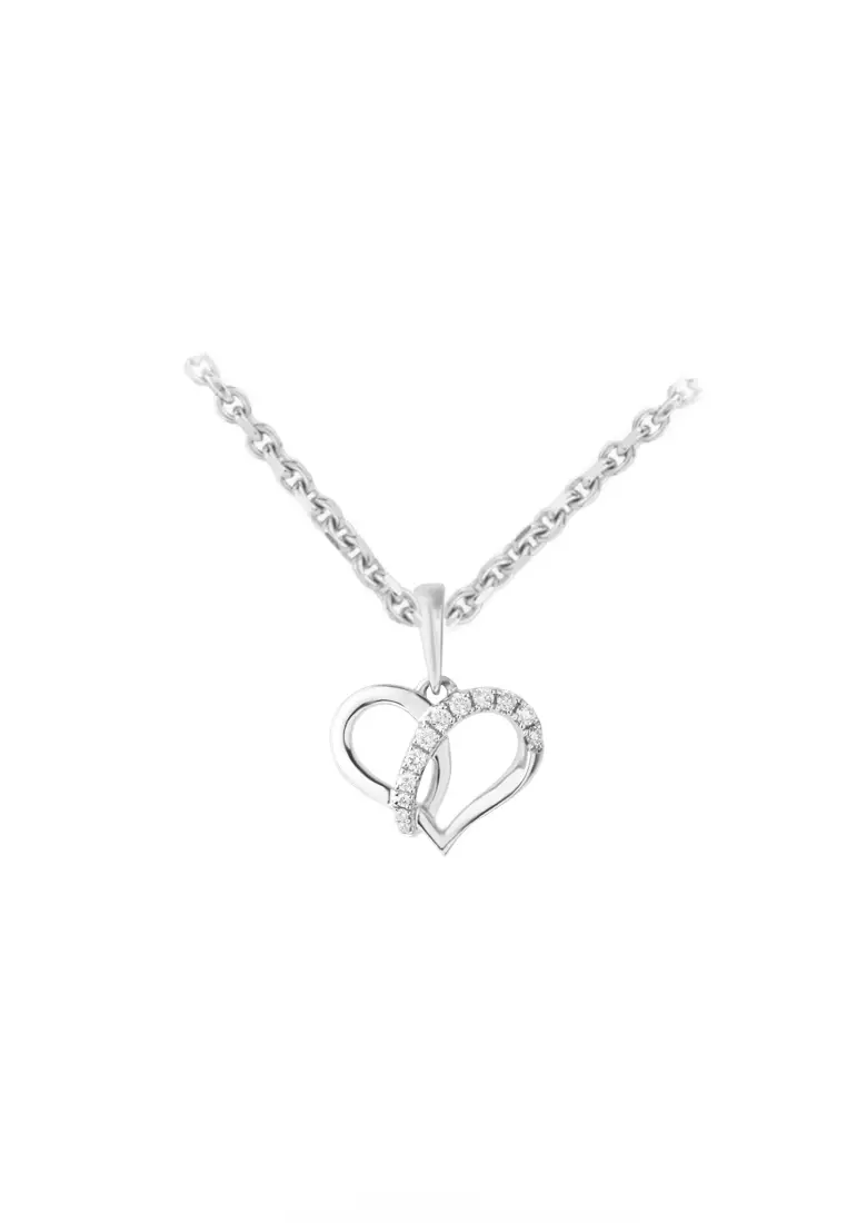 GOLDHEART Espoir, Diamond Pendant, White Gold 375+Palladium (ESP-P5383)