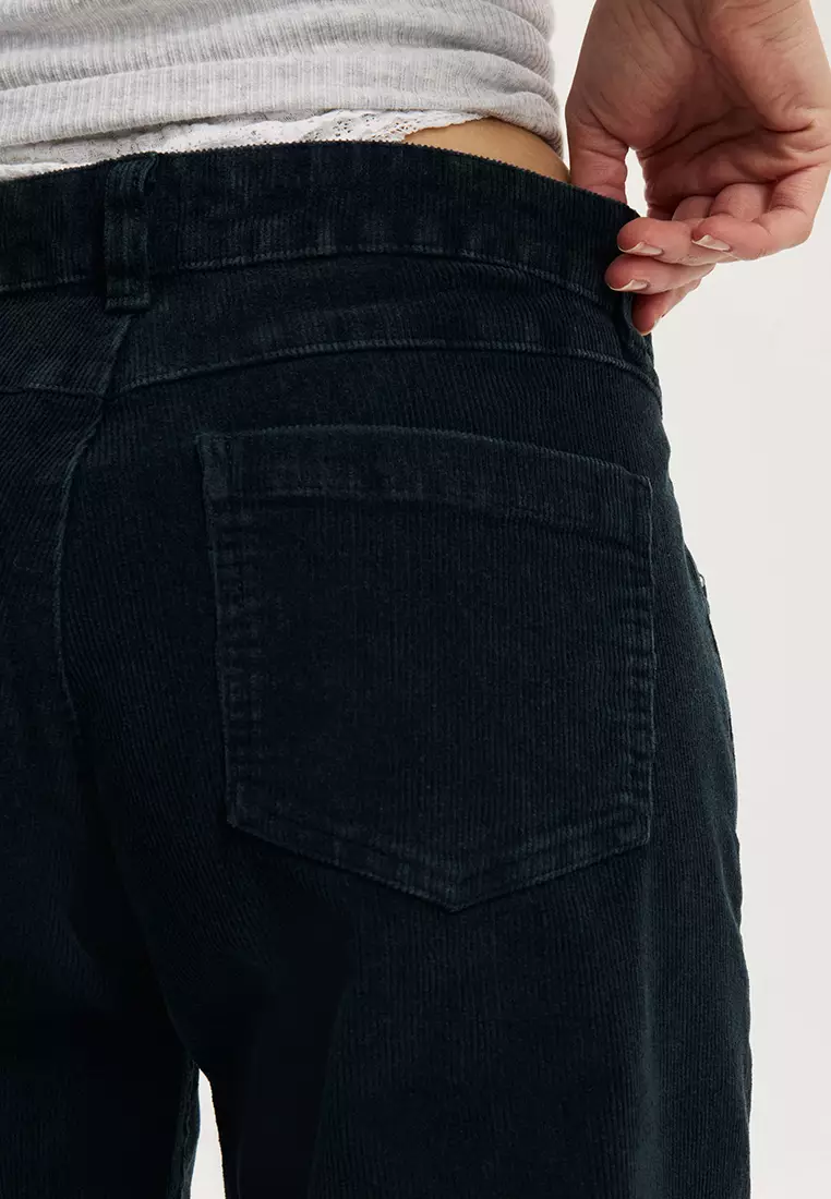 Low Rise Straight Cord Pants