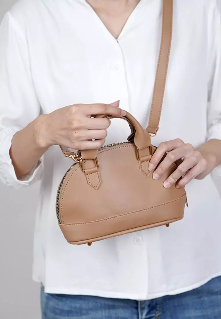 Vedlyn Abigail Tas selempang wanita model top handle - Brown