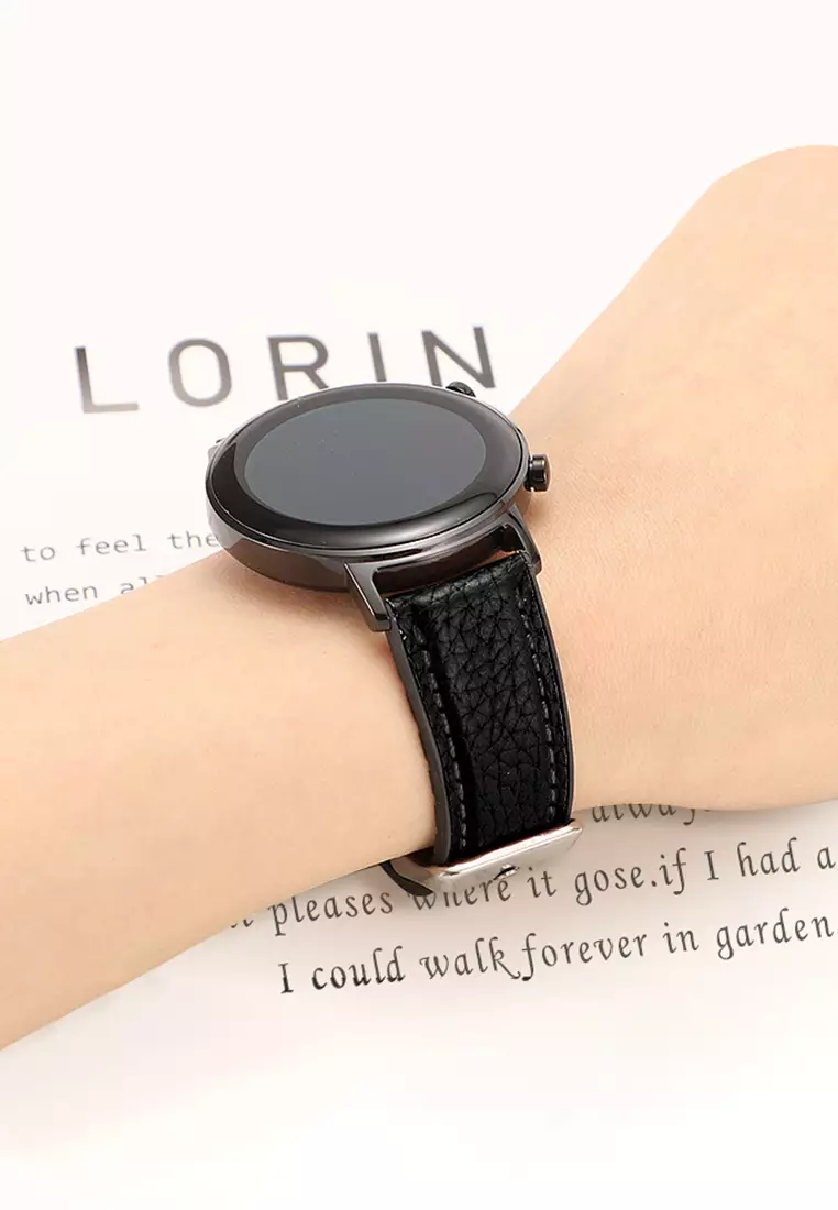 Tali Kulit Pria Leather Strap 20mm Premium Leather Tali Kulit-black 20mm