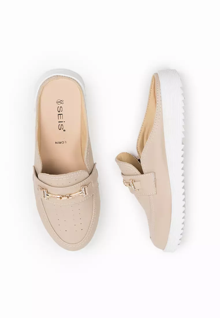 SEIS Lorin Sandal Wanita Slip On - BEIGE