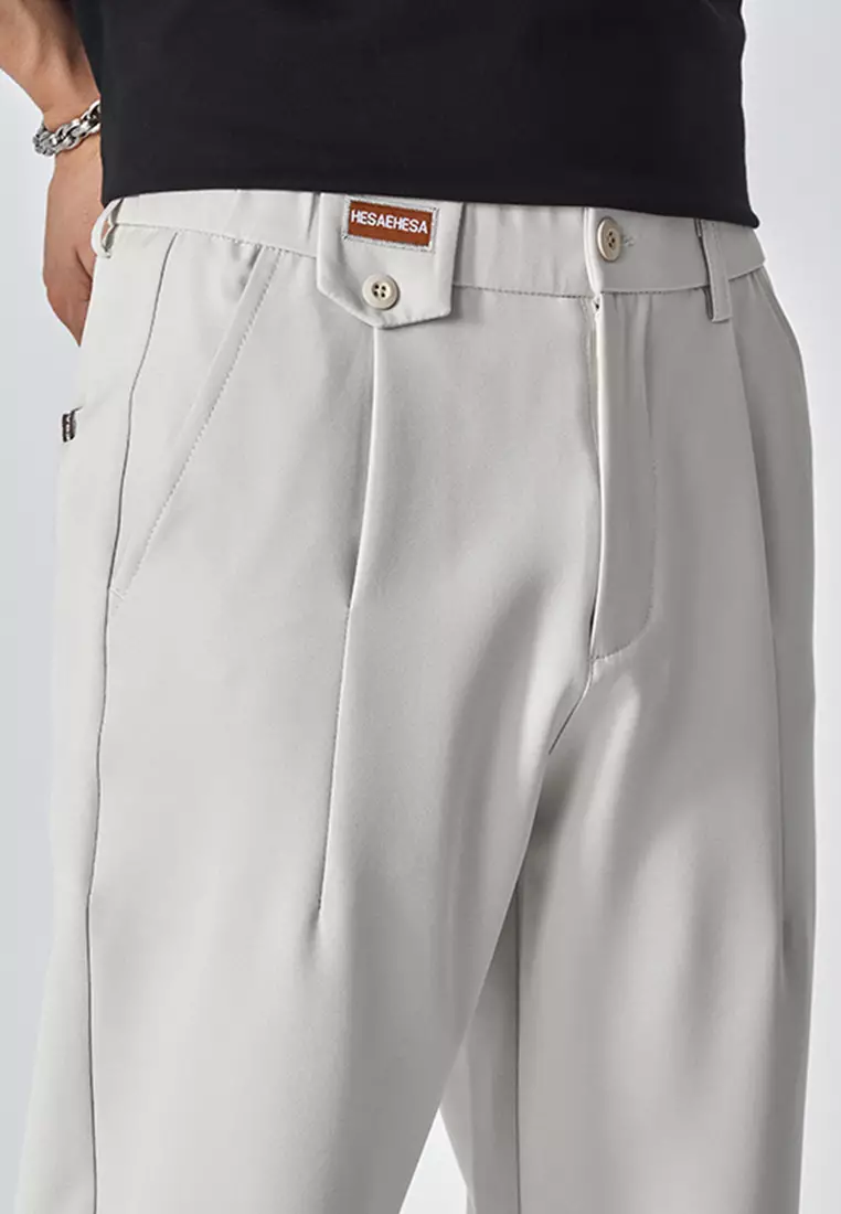 Elastic Waistline Straight Suit Pants AY-L9821