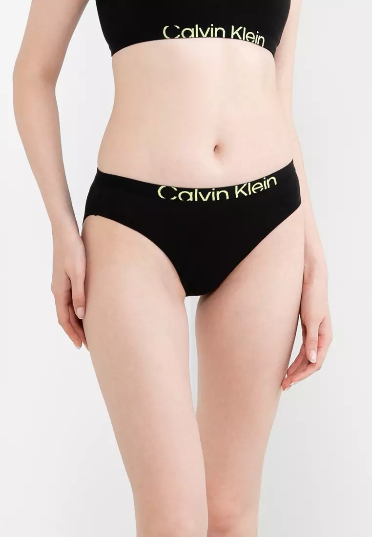 CALVIN KLEIN Modal Scallop Lace Trim Black Bikini Panty Womens XS 4 S 5 M 6  L 7