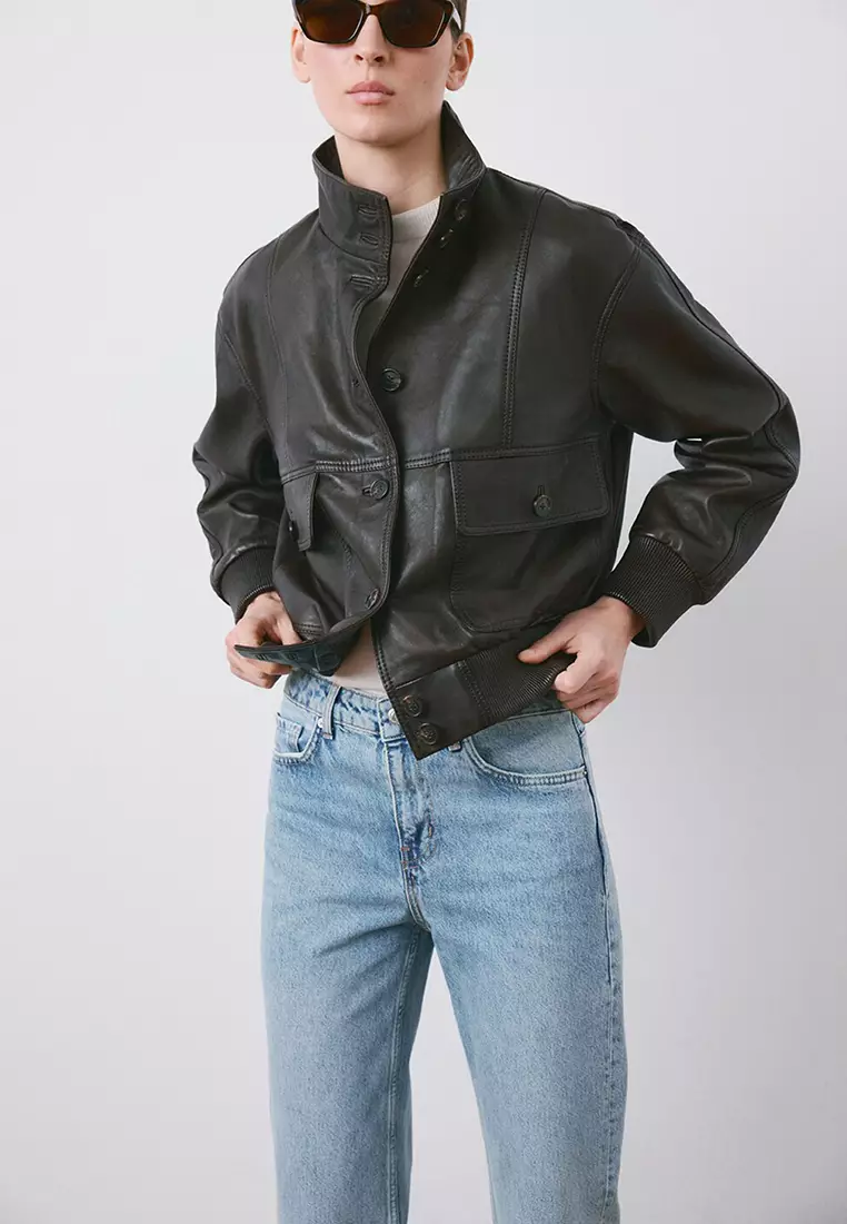 Mid-Rise Straight Jeans