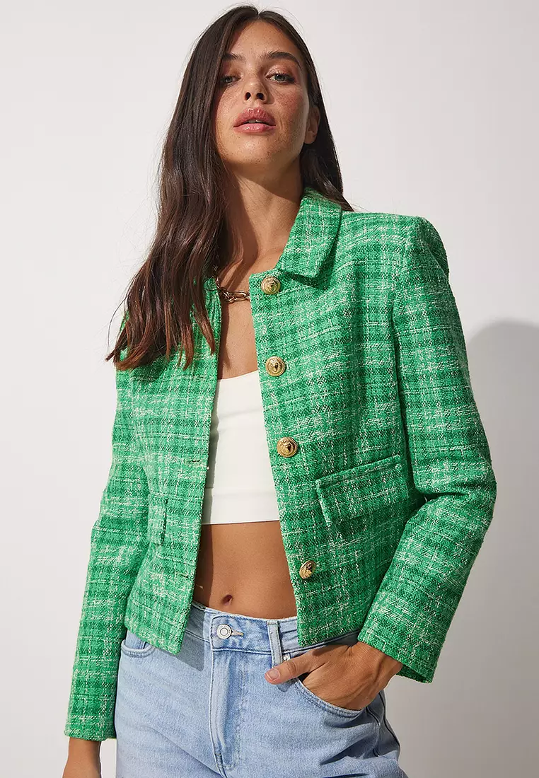 線上選購 Happiness Istanbul Knitted Tweed Jacket ZALORA 台灣