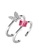 Her Jewellery pink and silver Butterfly Cube Ring - Made with premium grade crystals from Austria 29F0DACA4C205FGS_2