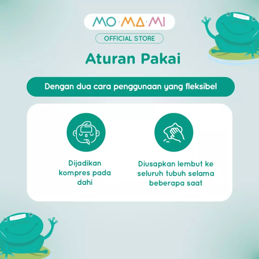 Momami Forehead & Body Cooling Wipes - Tisu Basah Dingin Menyejukan Panas & Demam Anak