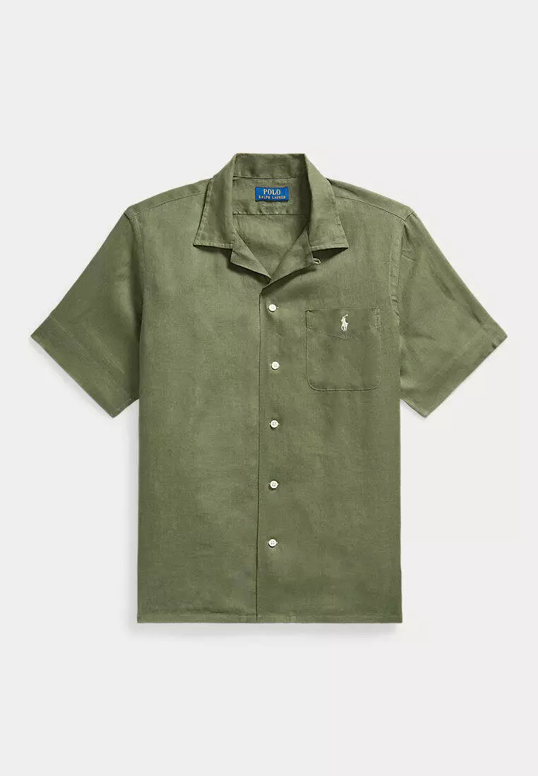 Classic Fit Linen Camp Shirt