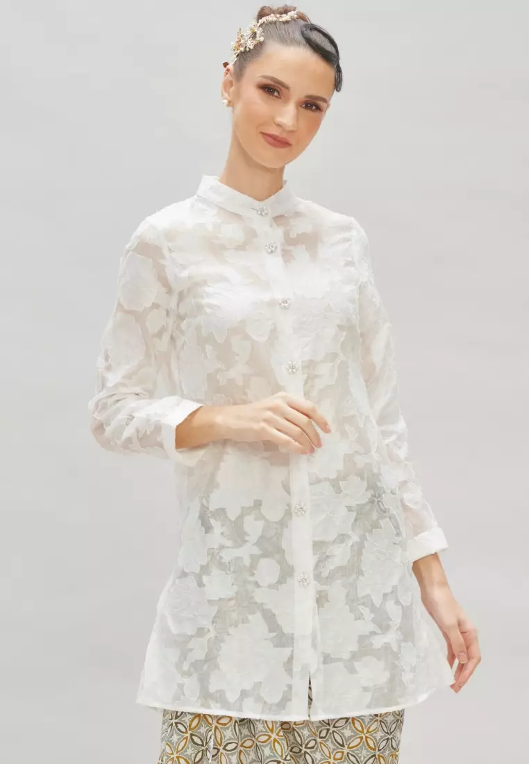 White high neck Top Premium Chiffon Top