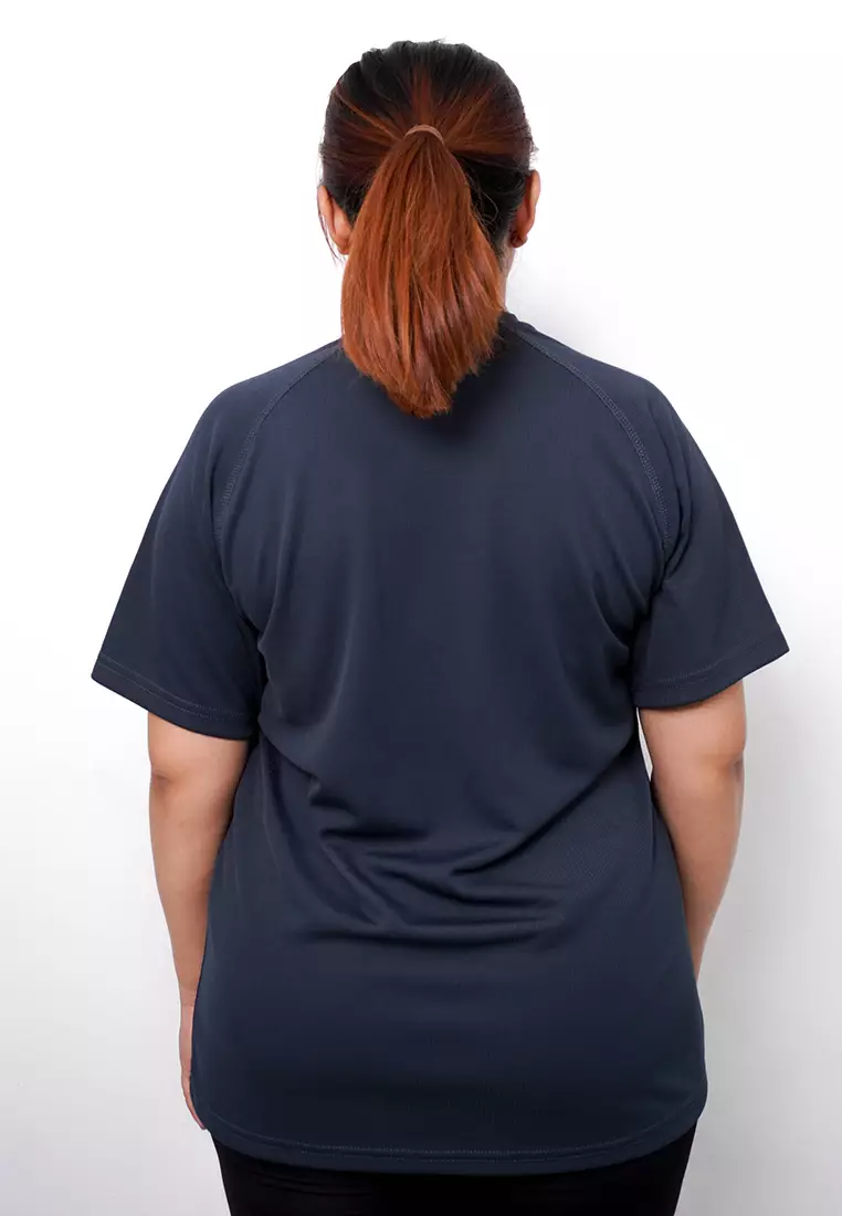 LSB10 kaos olahraga gym unisex tangan pendek lari running jogging td waist abu tua