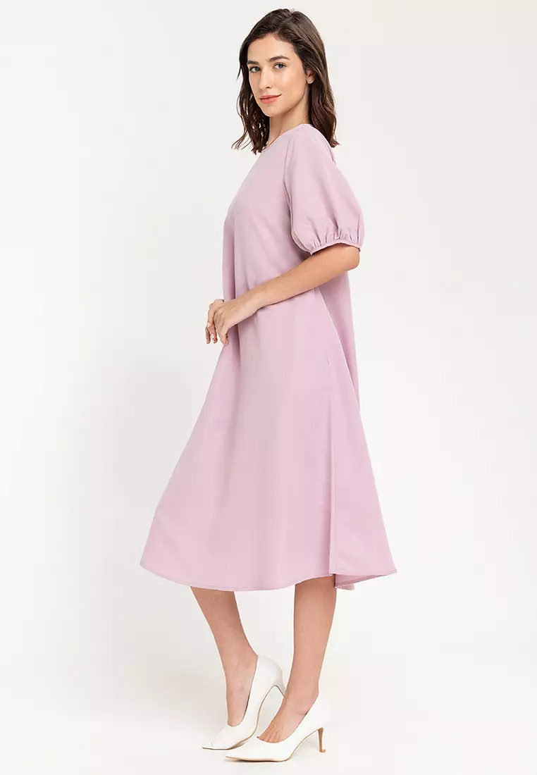 Celia Puff Sleeves Midi Dress