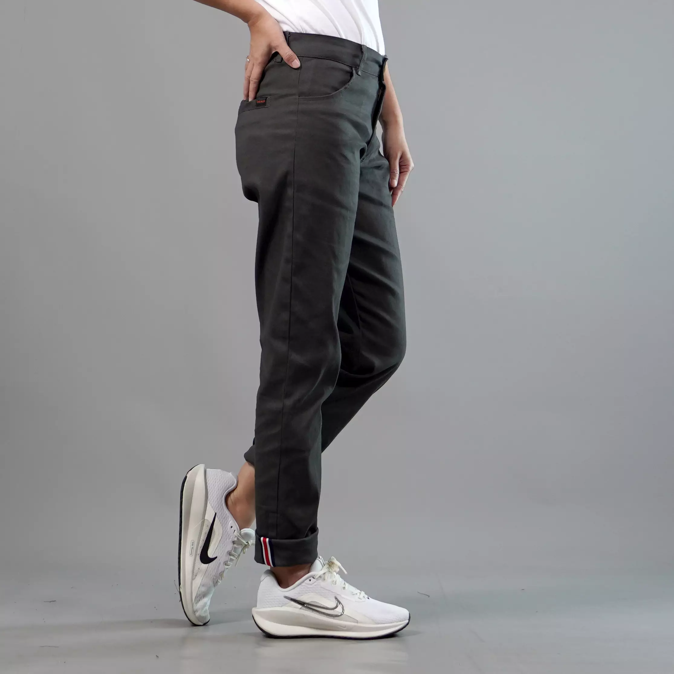  JAVIRE Celana Casual Wanita Celana Panjang Wanita Chino Pants Wanita - ABU TUA