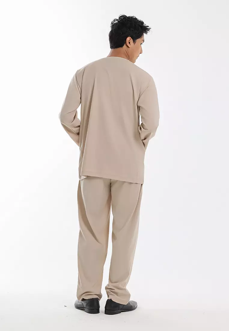 Alain Delon Baju Melayu Teluk Belanga Dewasa - 19026003-80DollarLightBrown