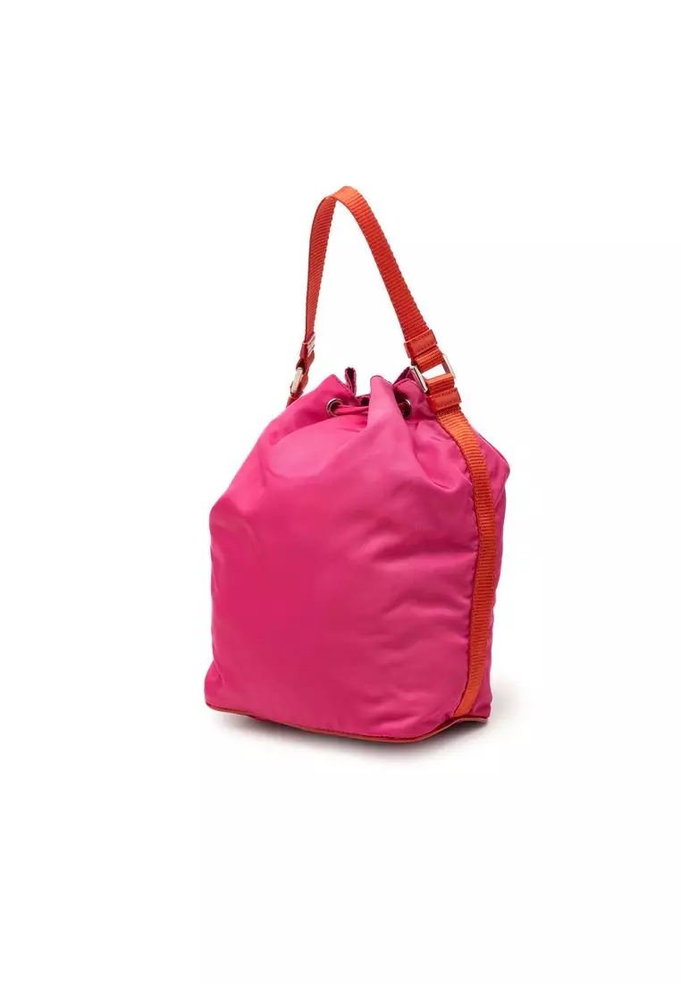 Pre-Loved Prada Mini Bicolor Tessuto Drawstring Bucket Bag