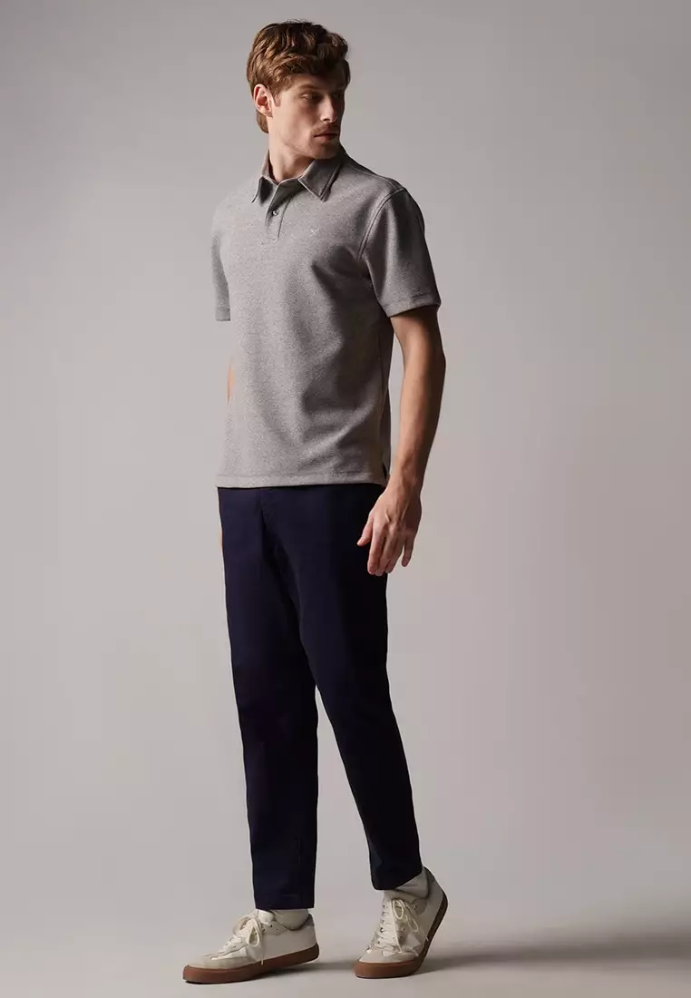 Regular Fit Polo Shirt In Textured Knit