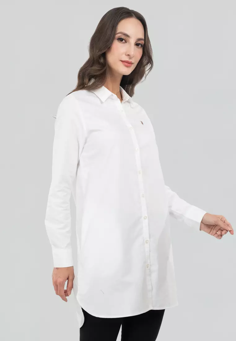 Polo Haus - Women’s Oxford Long Sleeve Shirt Dress WBSD008C