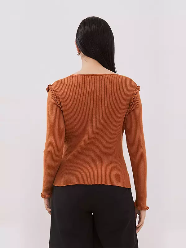 Minimal Tridda Cardigan Terracotta
