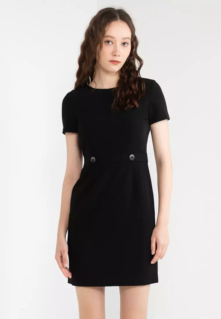 Black fitted outlet work dress