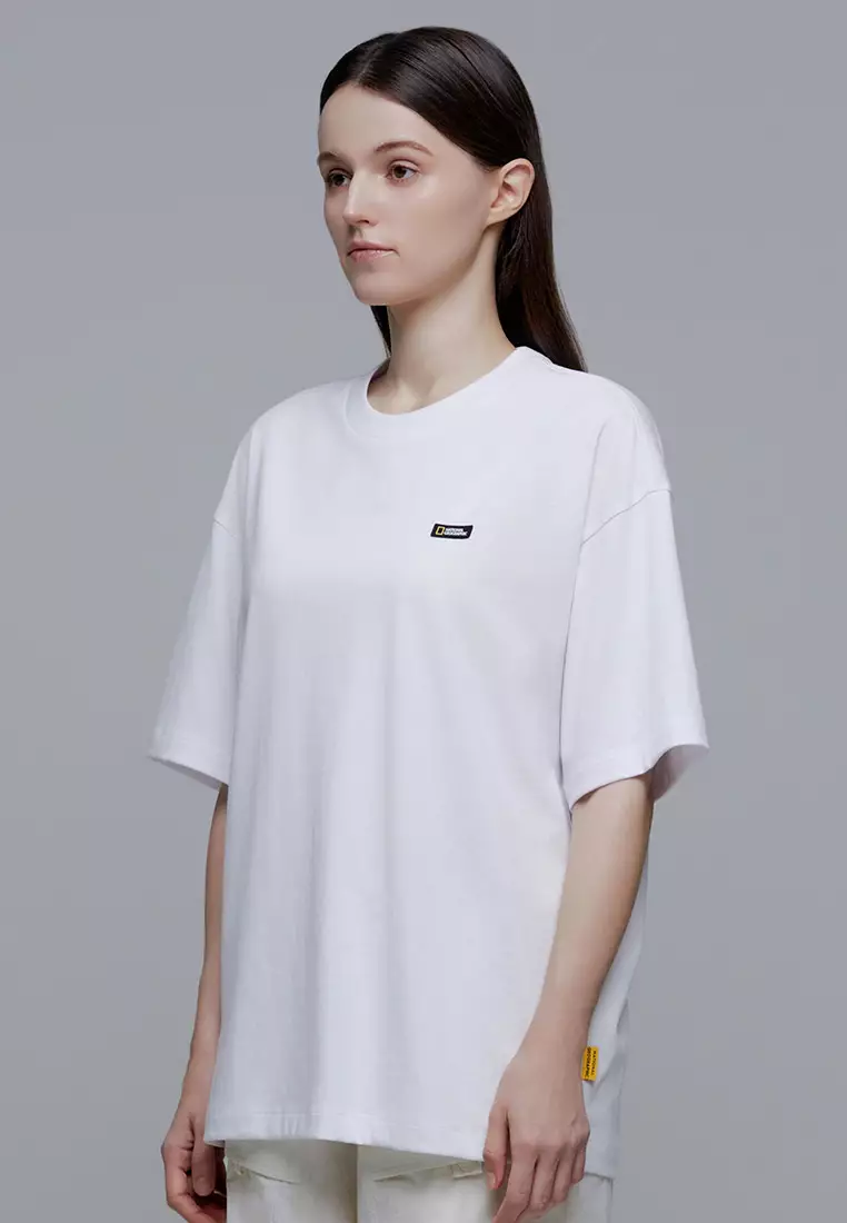 男女同款國家公園圖案半寬鬆短袖T恤