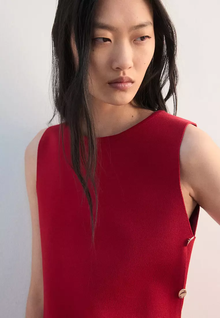 Knitted Top With Side Buttons